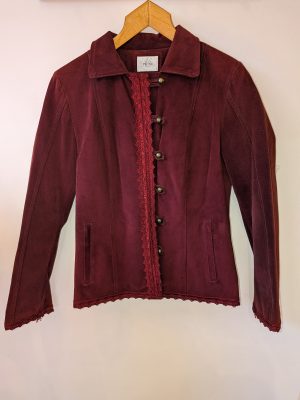 CHAQUETA CUERO BORDO GAMUSA PRUNE M