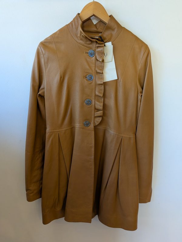 CAMPERA CUERO CAMEL UMA 42 - Imagen 2